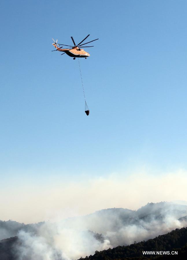Chine : lutte contre un incendie dans une montagne au Yunnan (2)