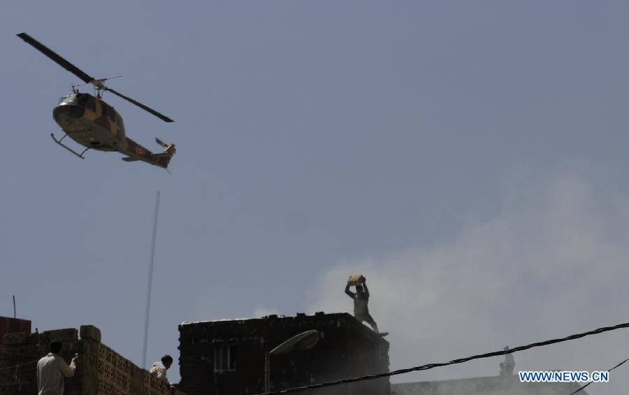 Crash d'un hélicoptère militaire à Sanaa: 9 morts et 23 blessés  (4)