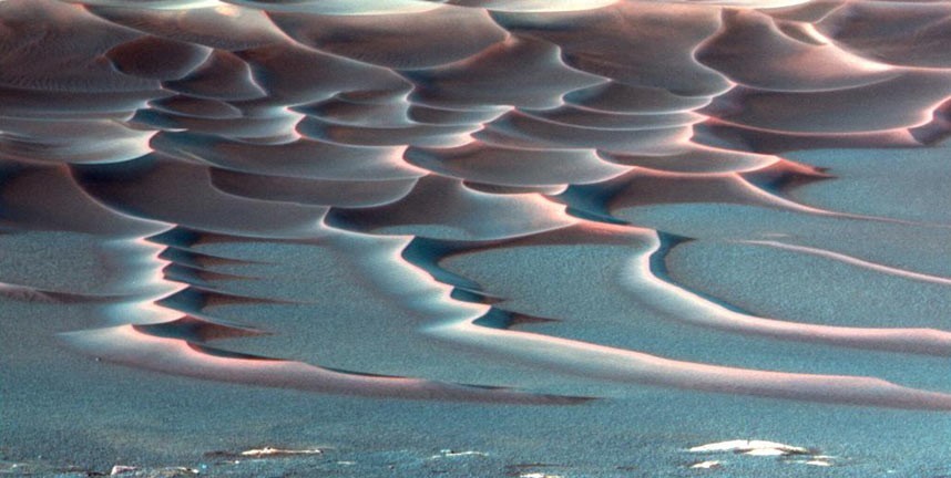 Le vaste désert sur Mars