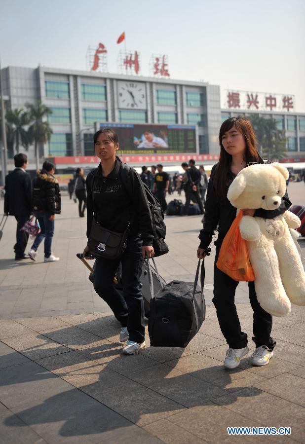 La gare de Guangzhou, capitale de la province du Guangdong (sud), le 6 mars 2013.