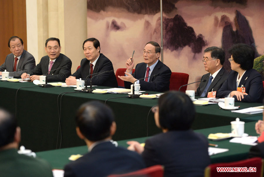 Wang Qishan, également membre du Comité permanent du Bureau politique du Comité central du PCC, a appelé à l'accélération de la réforme institutionnel et à l'innovation dans le système d'organisation. Il a également demandé de renforcer le mécanisme d'allocation des ressources par le marché, tout en élargissant la demande domestique, créant davantage d'emplois et améliorant le bien-être de la population. Wang Qishan s'est ainsi exprimé alors qu'il participait à la délibération du rapport d'activité du gouvernement avec les députés de la province de l'Anhui (est).