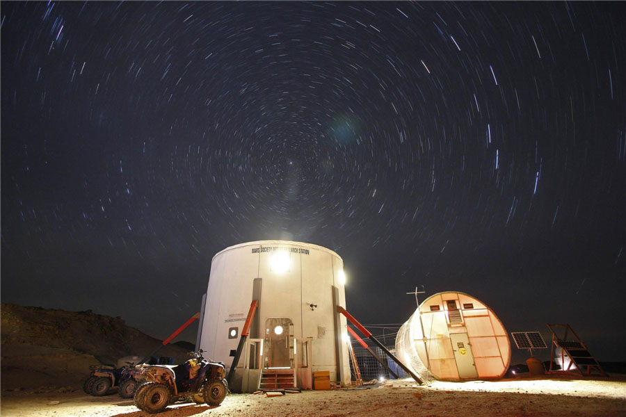 Le 2 mars 2013, une vue nocturne du ciel au-dessus de la Station Martienne de Recherche du Désert basée dans le désert de l'Etat de l'Utah aux Etats-Unis. [Photo/Agences]