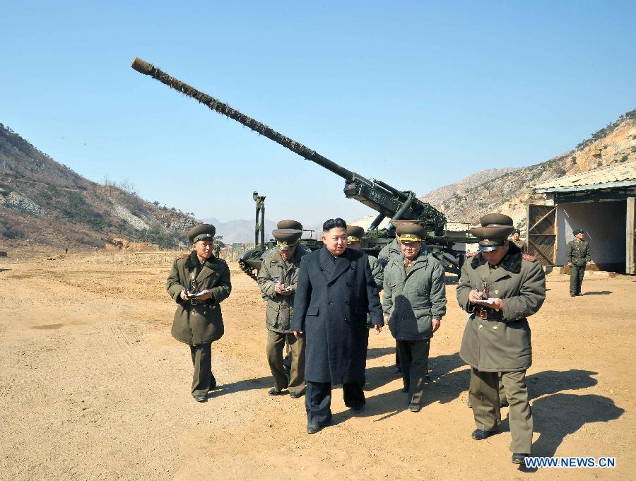 RPDC : Kim Jong-un inspecte une unité de l'artillerie de l'Armée populaire de Corée (3)