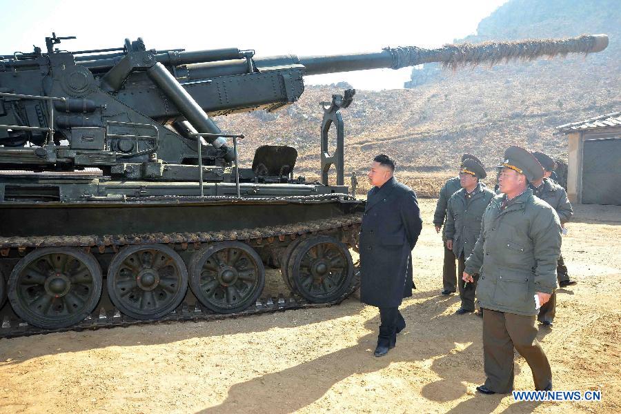 RPDC : Kim Jong-un inspecte une unité de l'artillerie de l'Armée populaire de Corée