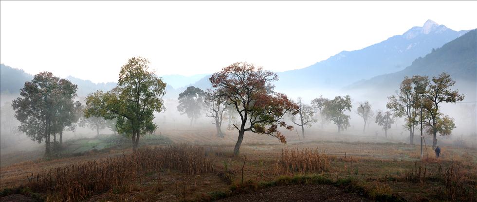 Les paysages pittoresques en automne au district Luotian dans la province du Hubei. (Le 28 octobre 2012)
