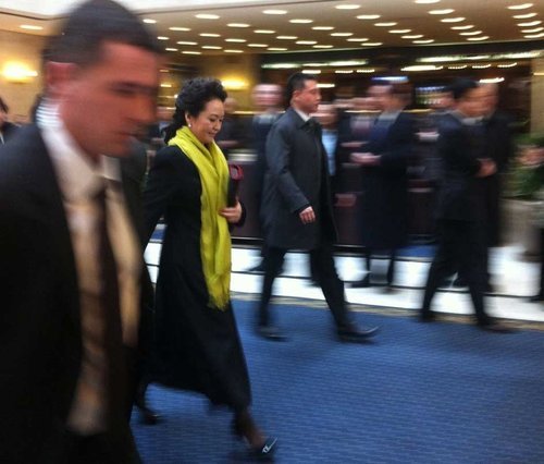 Le 22 mars, la première dame chinoise Peng Liyuan est arrivée à l'hôtel.