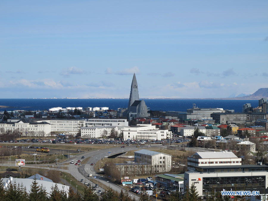 Photo prise le 11 avril 2013 montrant des paysages de Reykjavik, capitale de l'Islande