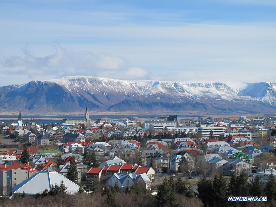 Photo prise le 11 avril 2013 montrant des paysages de Reykjavik, capitale de l'Islande