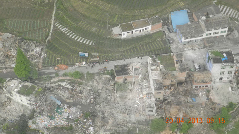 Séisme au Sichuan : le bourg Taiping du district Lushan après le séisme
