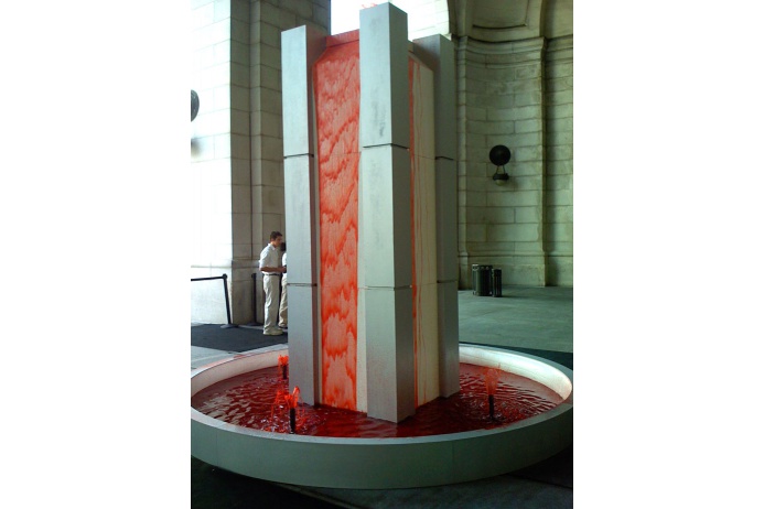 Fontaines d'eau rouge à Washington, États-Unis
