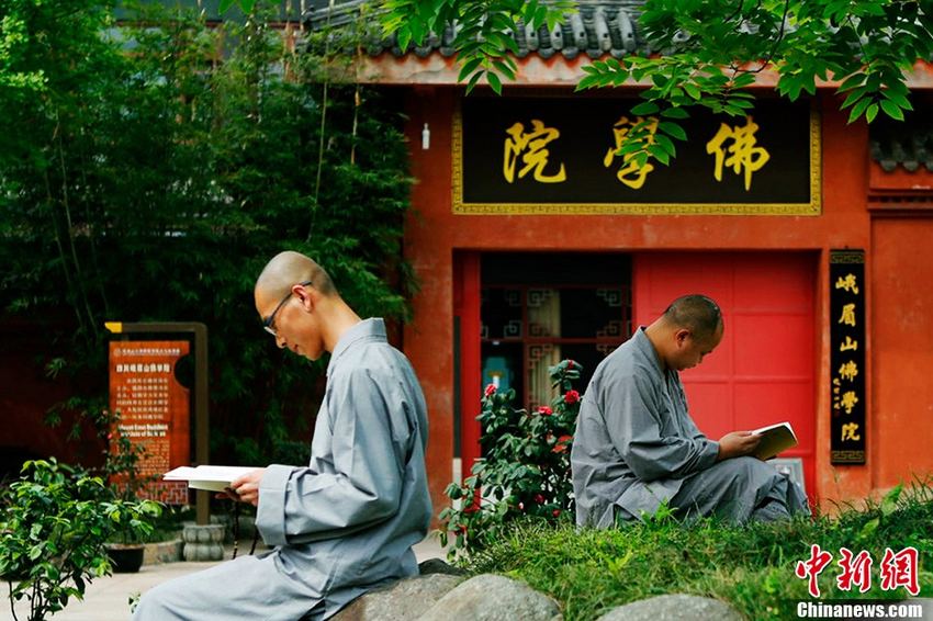 Visite d'une école bouddhiste au pied du mont Emei (12)