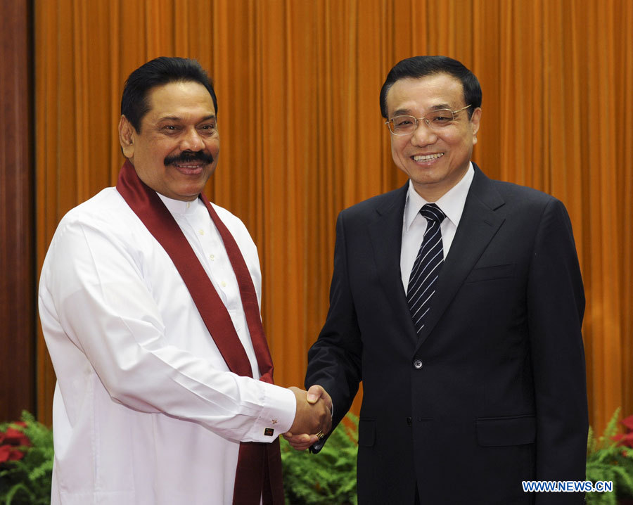 Le Premier ministre chinois rencontre le président sri-lankais