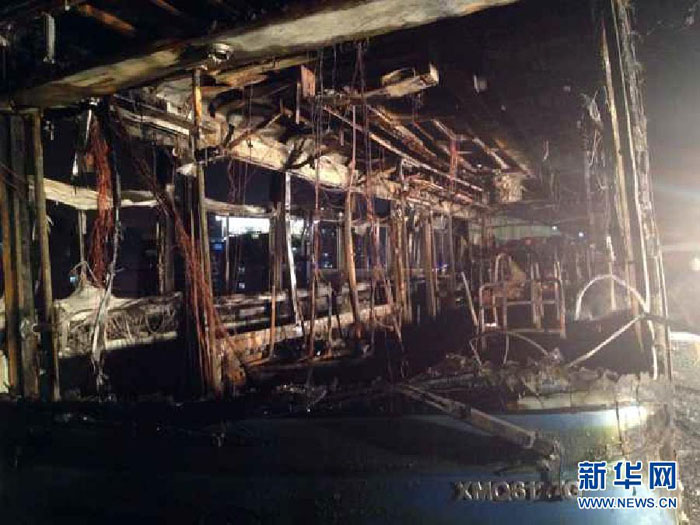 Chine : au moins 20 morts dans l'incendie d'un bus à Xiamen (3)