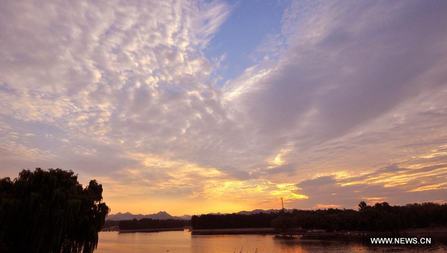 Shandong: coucher du soleil à Qingzhou