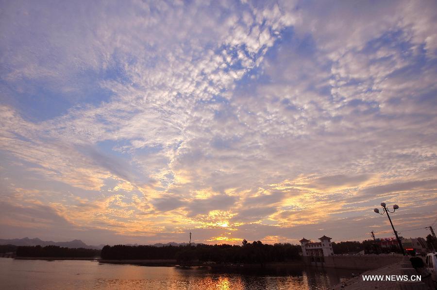 Shandong: coucher du soleil à Qingzhou (2)