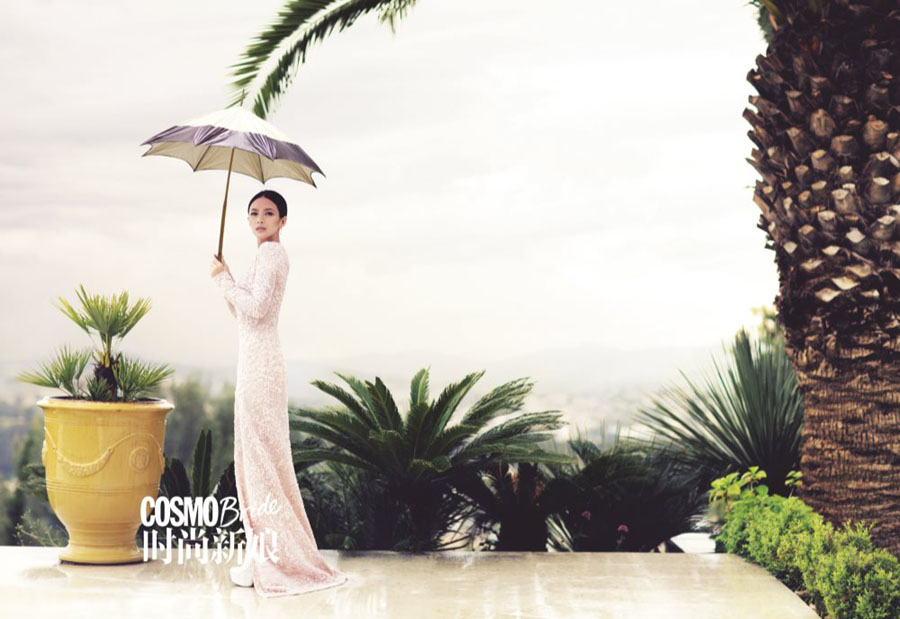 Zhang Ziyi impeccable en robe de mariée pour Cosmo Bride (5)