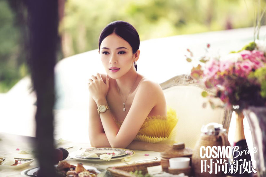 Zhang Ziyi impeccable en robe de mariée pour Cosmo Bride (4)