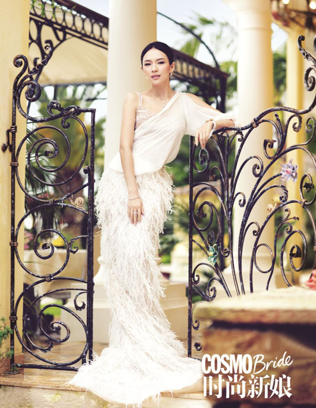 Zhang Ziyi impeccable en robe de mariée pour Cosmo Bride (2)