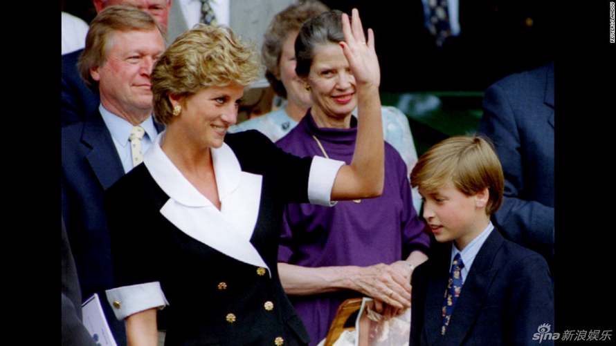 Diana et William à la finale du simple dames de Wimbledon, en 1994.