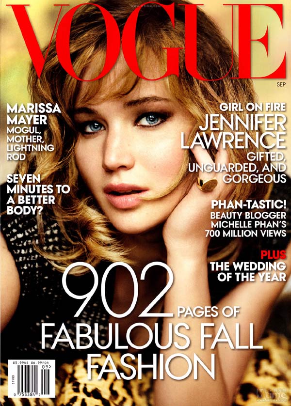 Jennifer Lawrence pose en couverture de Vogue US
