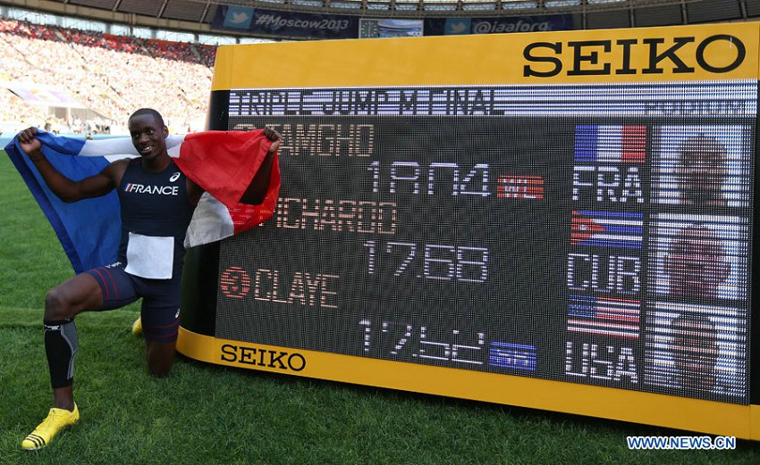 Athlétisme: Le Français Teddy Tamgho champion du monde du triple saut 