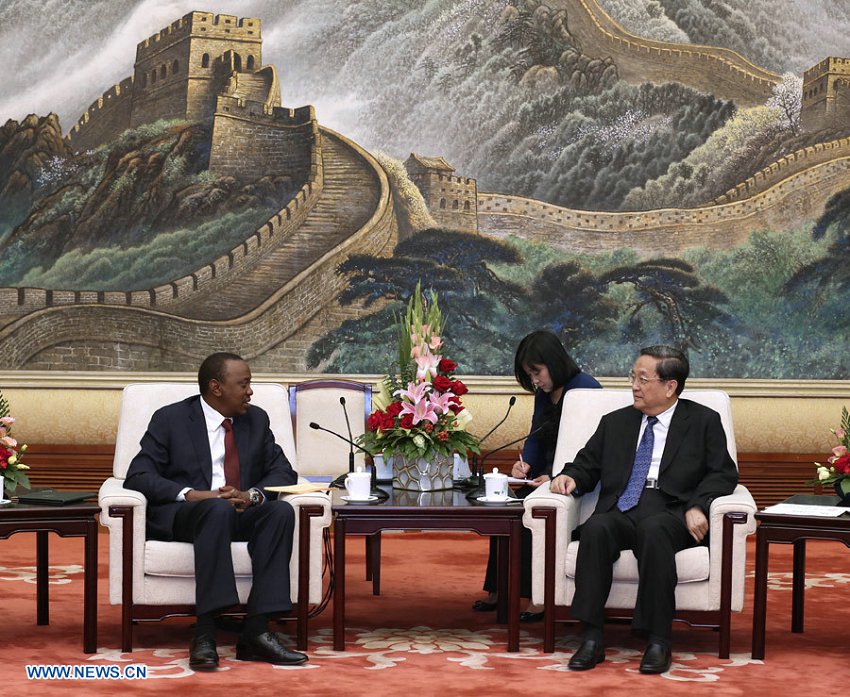 Un haut dirigeant chinois rencontre le président kenyan  (2)