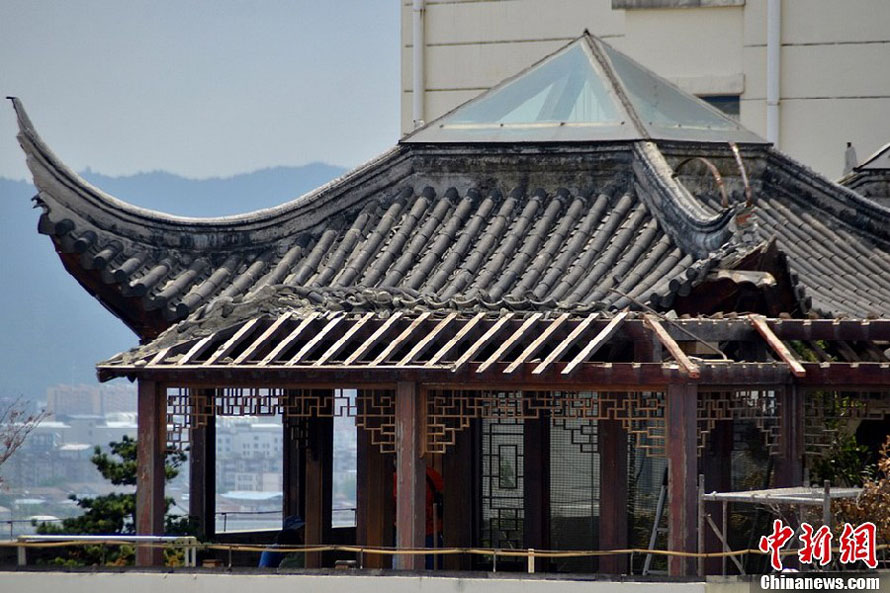 Suzhou : démolition d'un jardin sur le toit d'un immeuble (6)