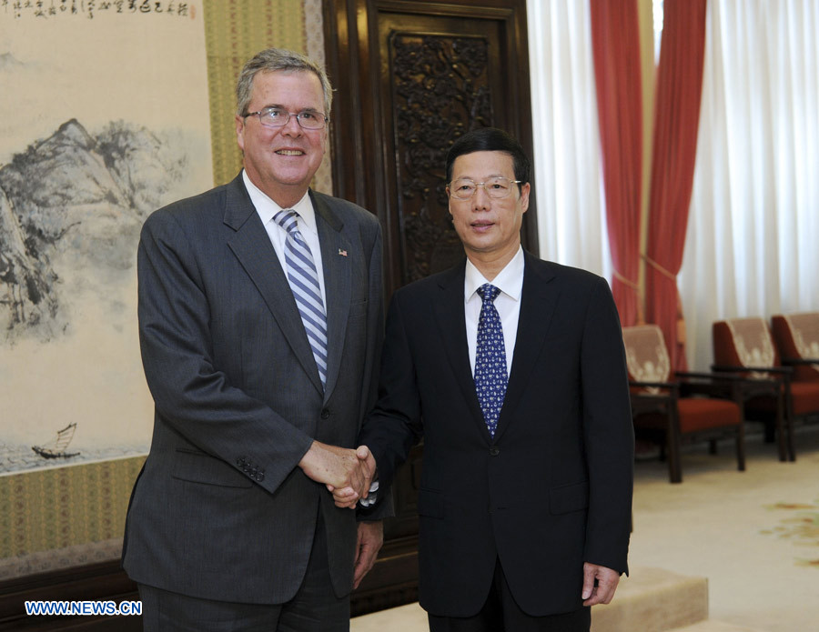 Zhang Gaoli rencontre un politicien américain 