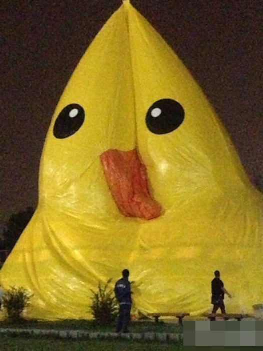 Beijing : arrivée du canard en plastique géant ! (4)