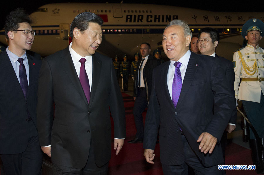Arrivée du président chinois à Astana pour une visite au Kazakhstan