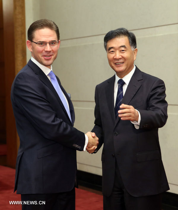 Un vice-Premier ministre chinois rencontre le Premier ministre finlandais