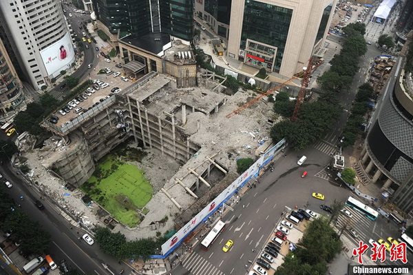 Chongqing : un vieux bâtiment de 8 étages retrouvé sous des fondations  (2)