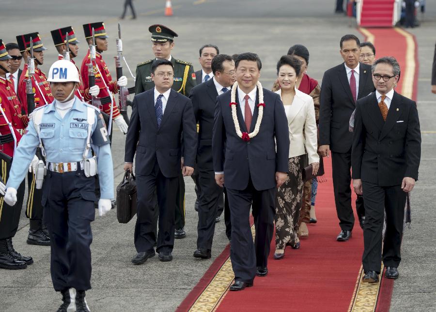 Arrivée du président chinois à Jakarta pour une visite d'Etat en Indonésie  (3)