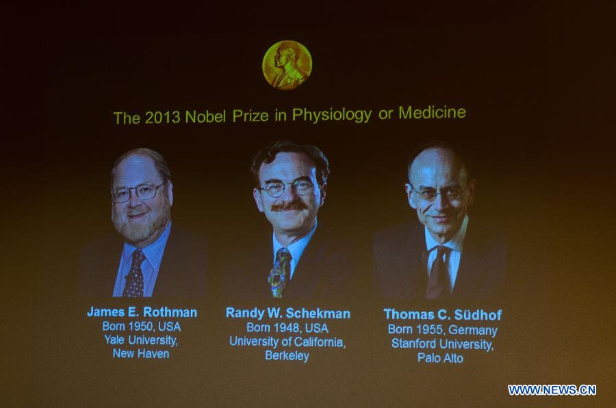 Trois scientifiques partagent le Nobel de Médecine 2013
