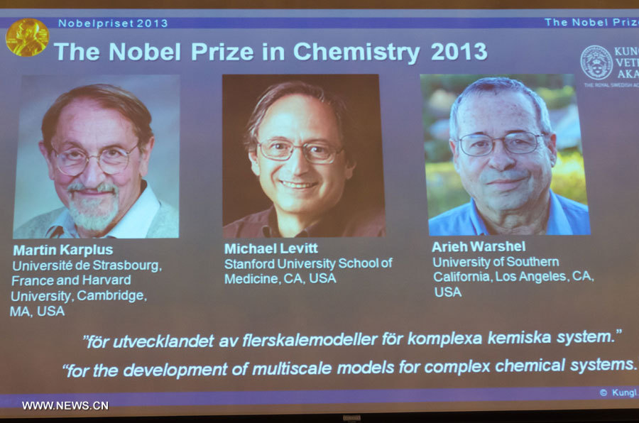 Trois scientifiques partagent le prix Nobel de chimie