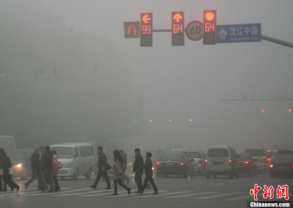 Pollution : un épais smog paralyse la ville de Harbin en Chine (4)