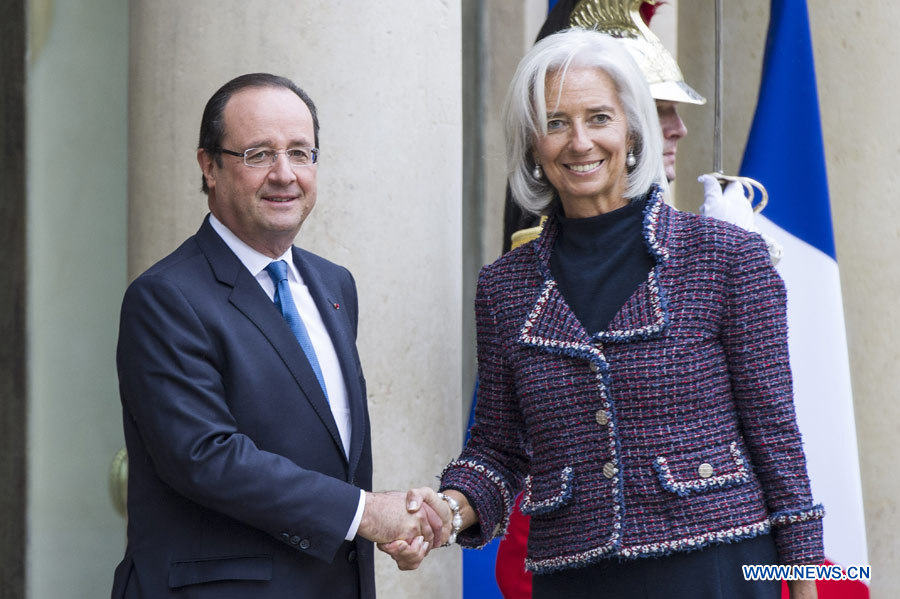 François Hollande reçoit les chefs des organisations économiques internationales siégeant au sommet du G20