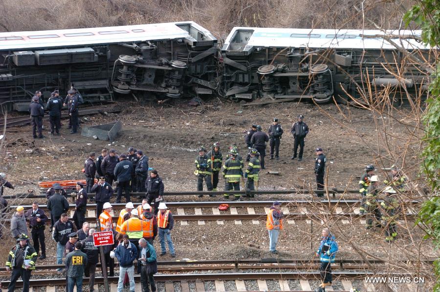 Déraillement d'un train à New York: le bilan s'alourdit à 4 morts et 67 blessés 