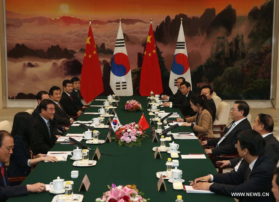 Le législateur suprême chinois rencontre le président de l'Assemblée nationale de la République de Corée (2)