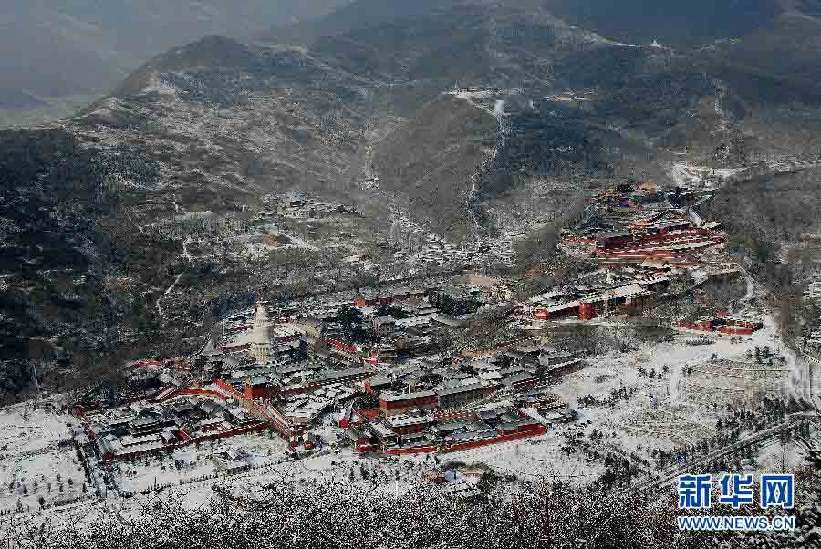 Shanxi : le mont Wutaishan enneigé