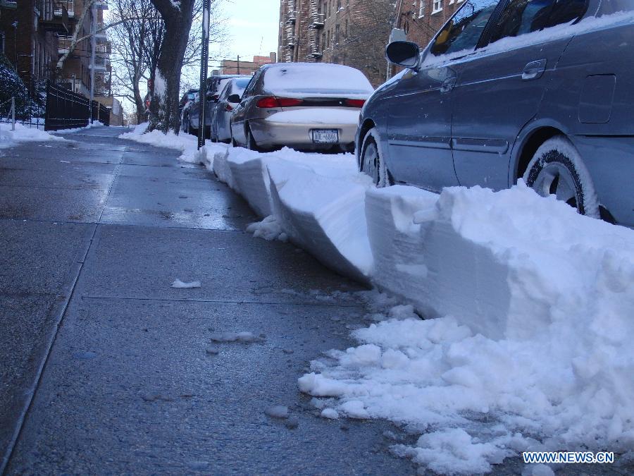 Photos: De fortes chutes de neige frappent New York (4)