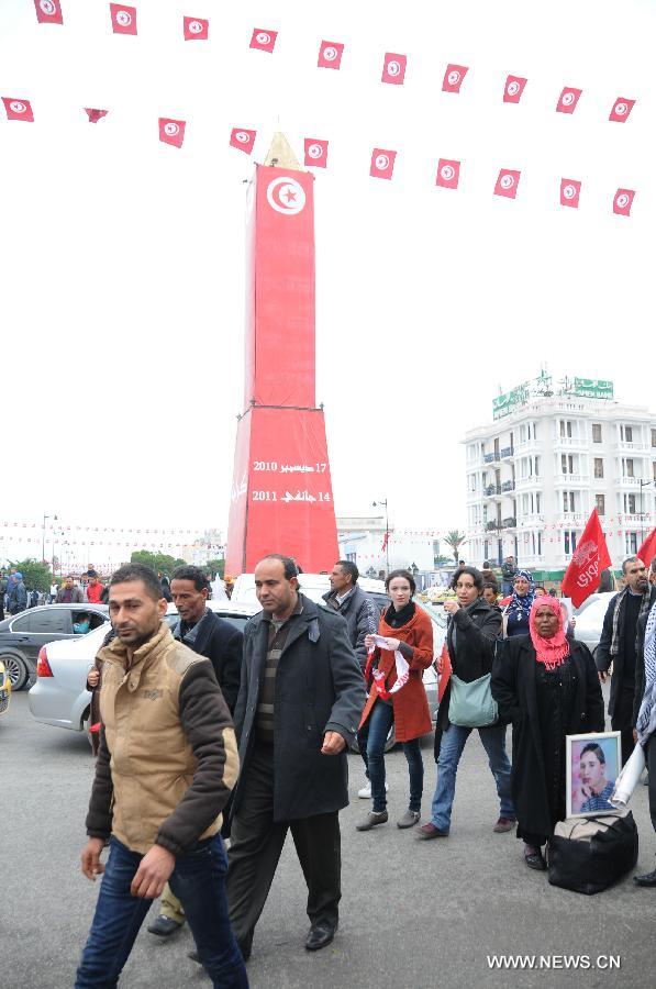 Tunisie : célébration du 3e anniversaire de la révolution (2)