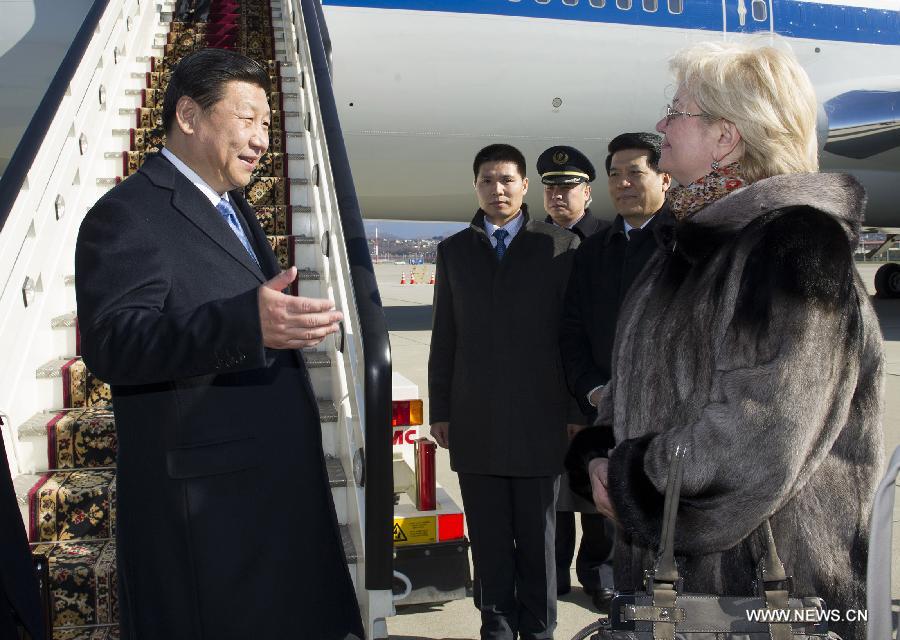 Le président chinois arrive à Sotchi pour la cérémonie d'ouverture des Jeux olympiques d'hiver
