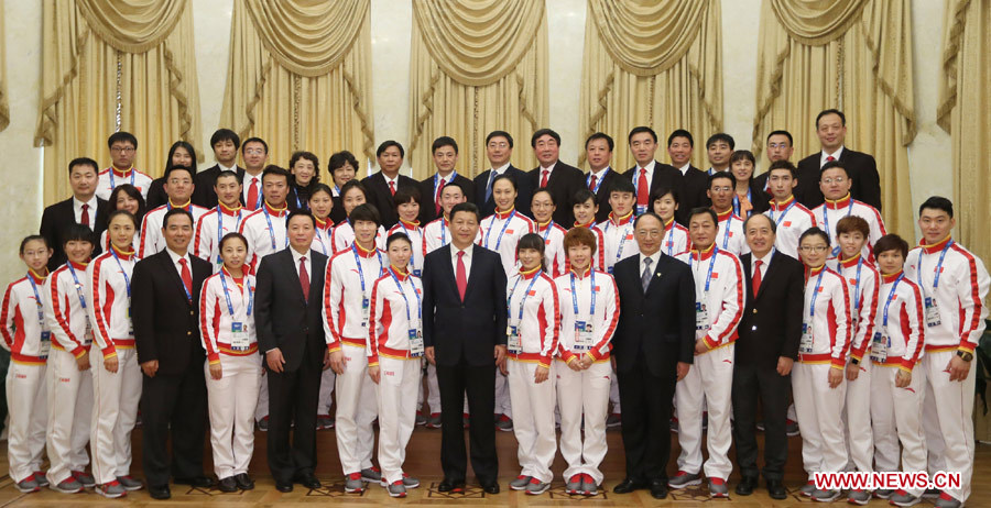 Xi encourage les athlètes chinois à Sotchi (5)