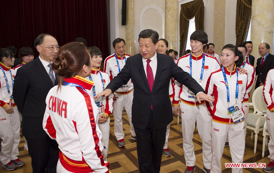 Xi encourage les athlètes chinois à Sotchi (3)