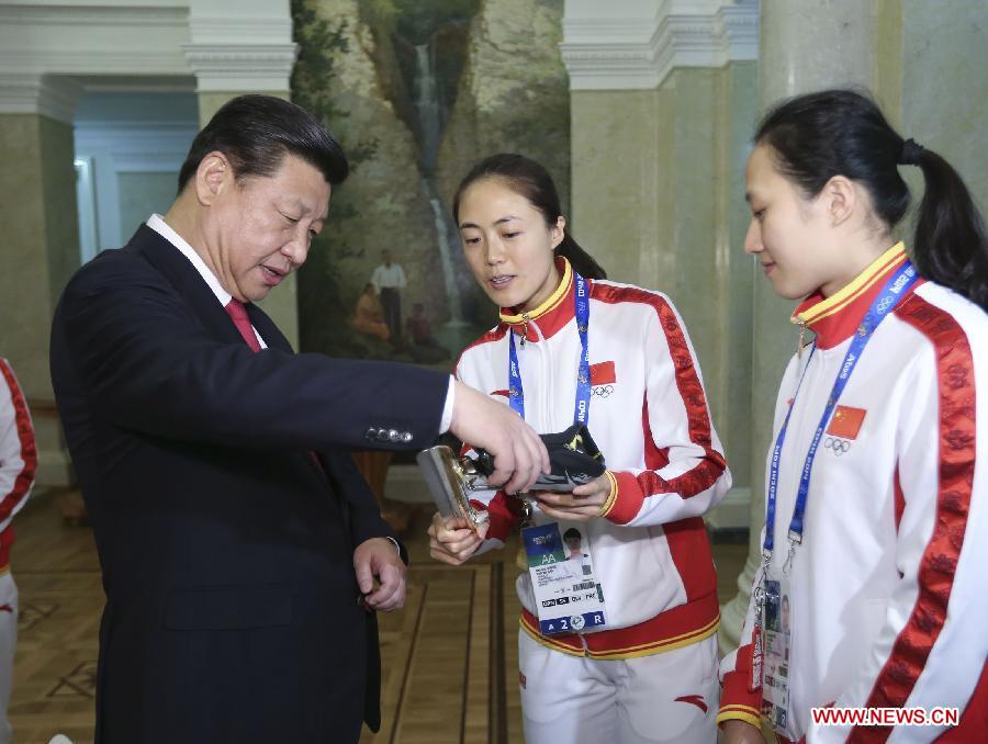 Xi encourage les athlètes chinois à Sotchi (2)