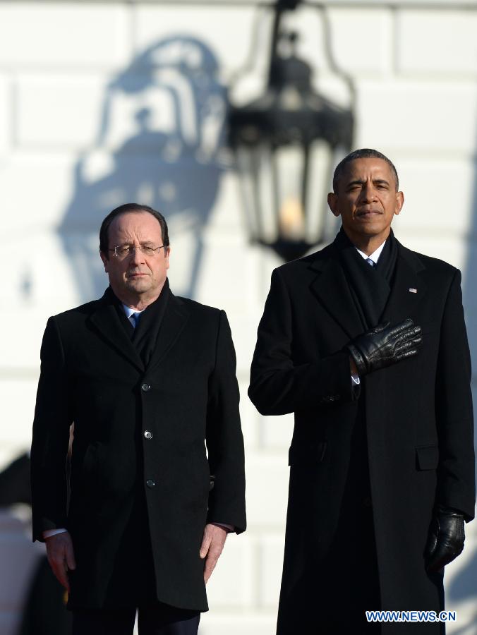 Accueil du président français par son homologue américain à la Maison Blanche (6)