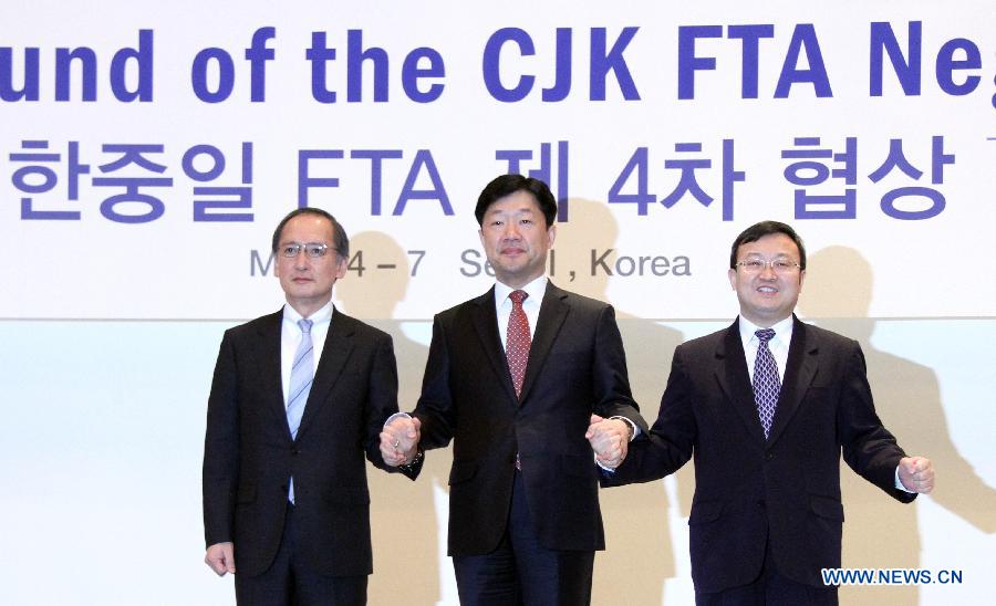 La Chine, la Corée du Sud et le Japon commencent le 4e cycle de pourparlers sur l'accord de libre-échange
