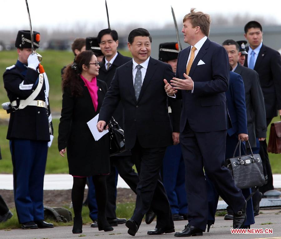 Le président chinois arrive aux Pays-Bas pour faire une visite d'Etat et participer au sommet nucléaire mondial