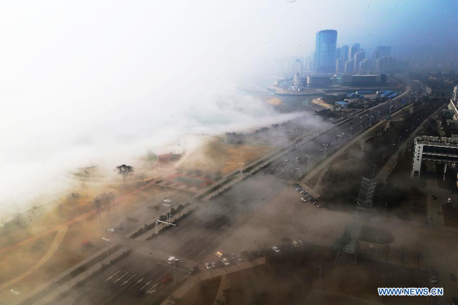 Chine: un brouillard d'advection à Qingdao (3)